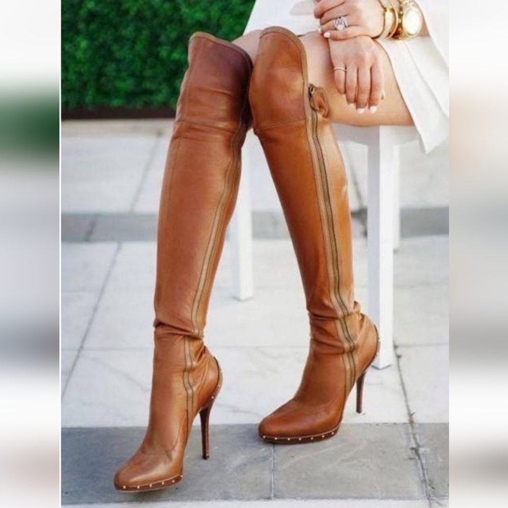Gucci TOM FORD Over the Knee STUD Boots 9 ICONIC